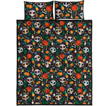 Dia De Los Muertos Day Of The Dead Print Quilt Bed Set