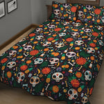 Dia De Los Muertos Day Of The Dead Print Quilt Bed Set