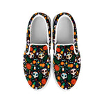 Dia De Los Muertos Day Of The Dead Print White Slip On Shoes