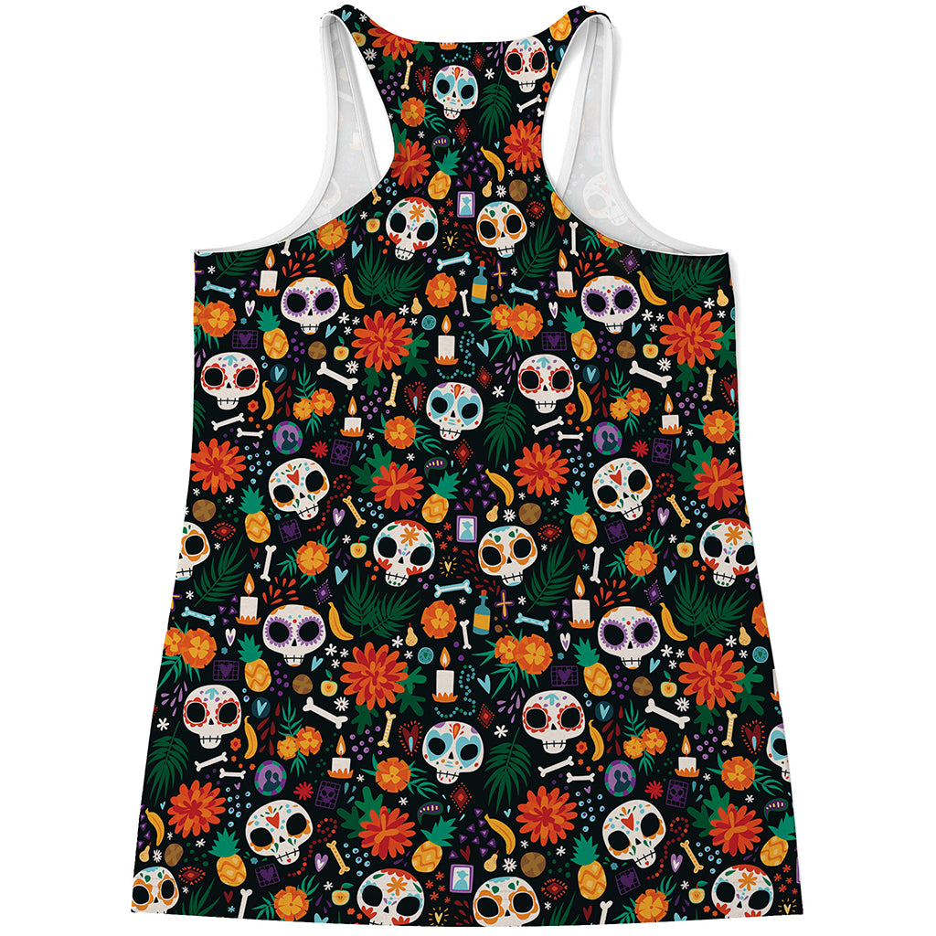 Dia De Los Muertos Day Of The Dead Print Women's Racerback Tank Top