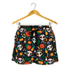 Dia De Los Muertos Day Of The Dead Print Women's Shorts