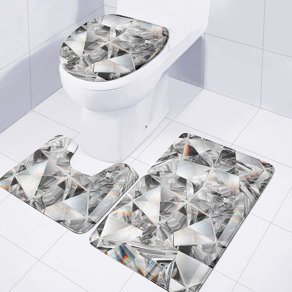 Diamond Artwork Print 3 Piece Bath Mat Set
