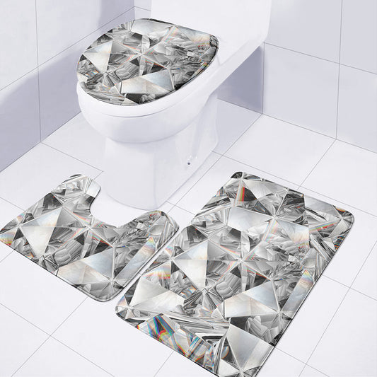Diamond Artwork Print 3 Piece Bath Mat Set