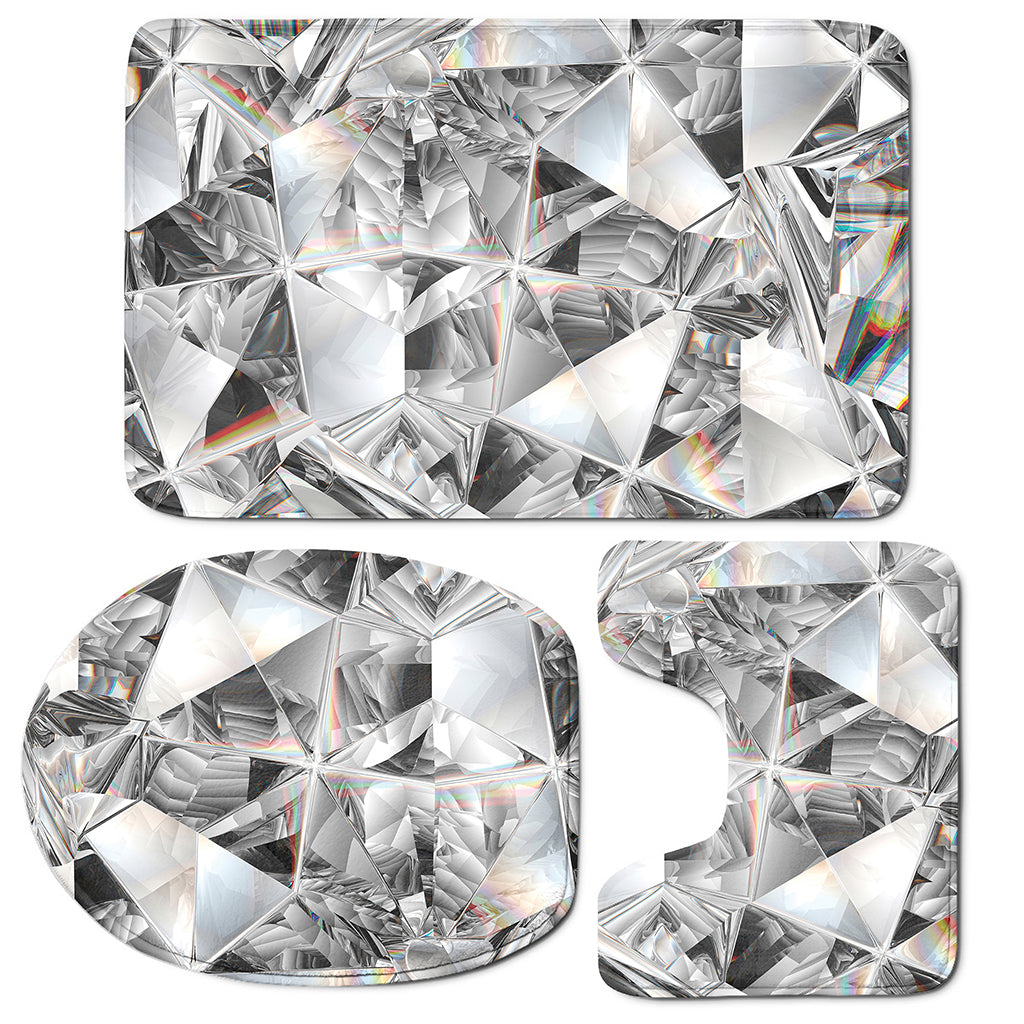 Diamond Artwork Print 3 Piece Bath Mat Set