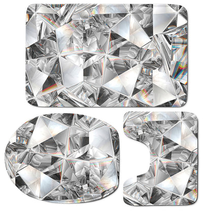 Diamond Artwork Print 3 Piece Bath Mat Set