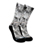 Diamond Artwork Print Crew Socks