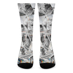 Diamond Artwork Print Crew Socks