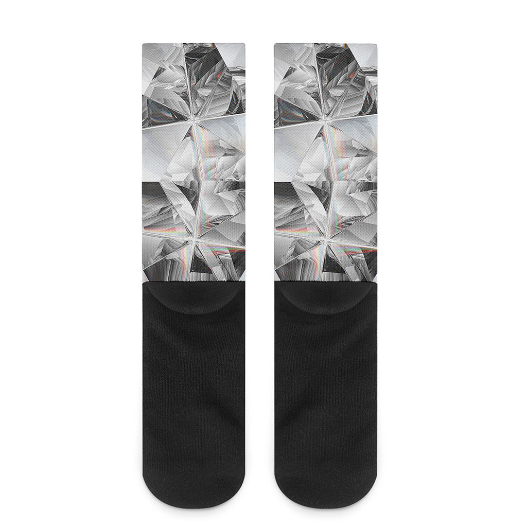 Diamond Artwork Print Crew Socks