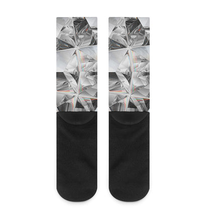 Diamond Artwork Print Crew Socks