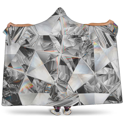 Diamond Artwork Print Hooded Blanket