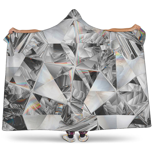 Diamond Artwork Print Hooded Blanket