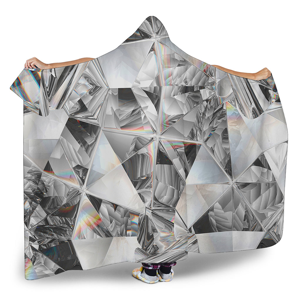 Diamond Artwork Print Hooded Blanket