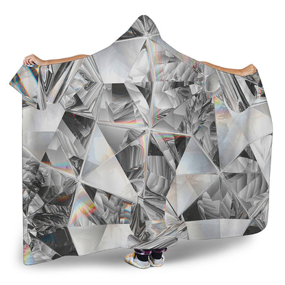 Diamond Artwork Print Hooded Blanket