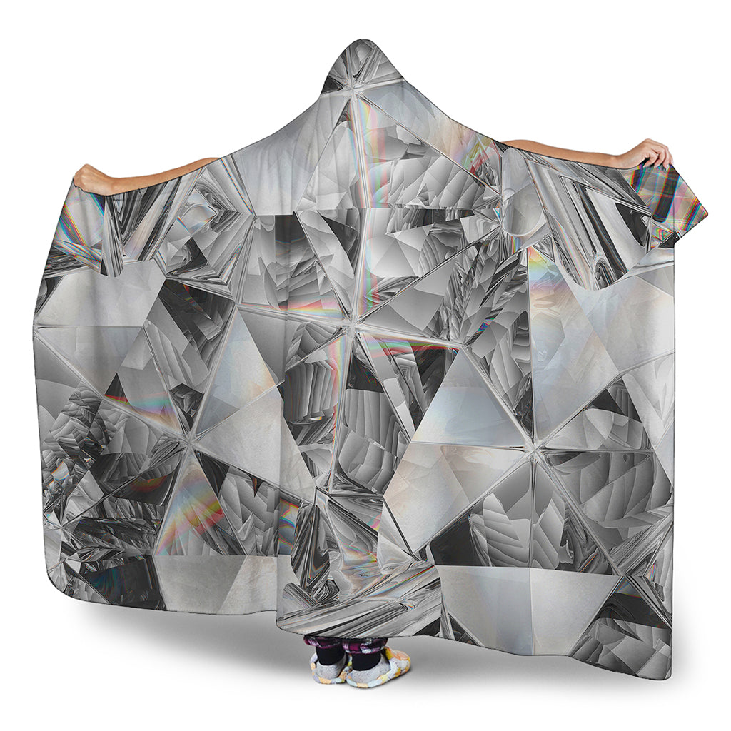 Diamond Artwork Print Hooded Blanket