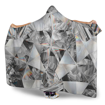 Diamond Artwork Print Hooded Blanket