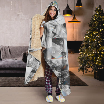 Diamond Artwork Print Hooded Blanket