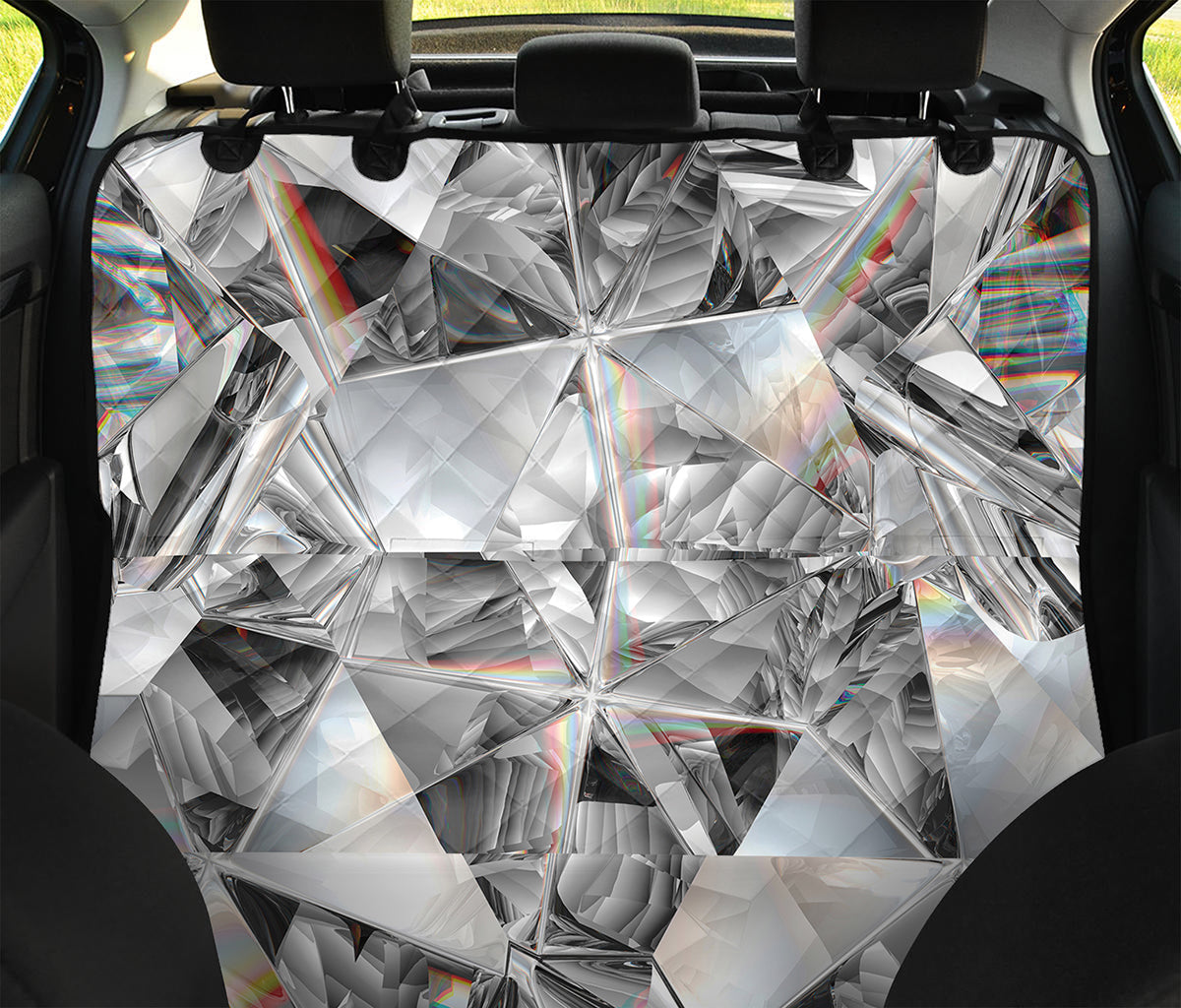 Diamond Artwork Print Pet Car Back Seat Cover