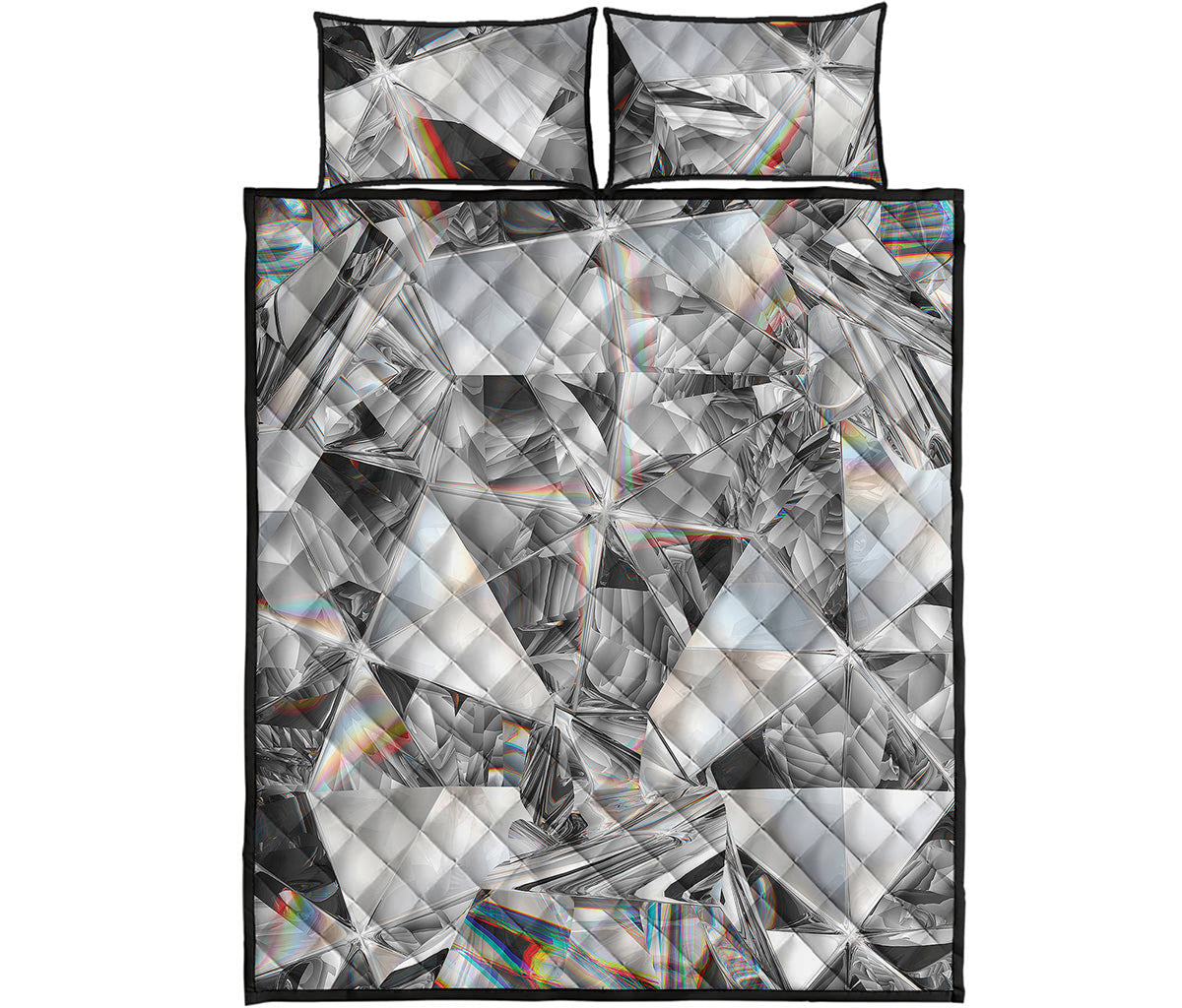 Diamond Artwork Print Quilt Bed Set