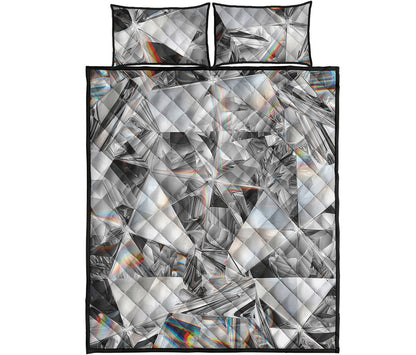 Diamond Artwork Print Quilt Bed Set