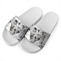 Diamond Artwork Print White Slide Sandals