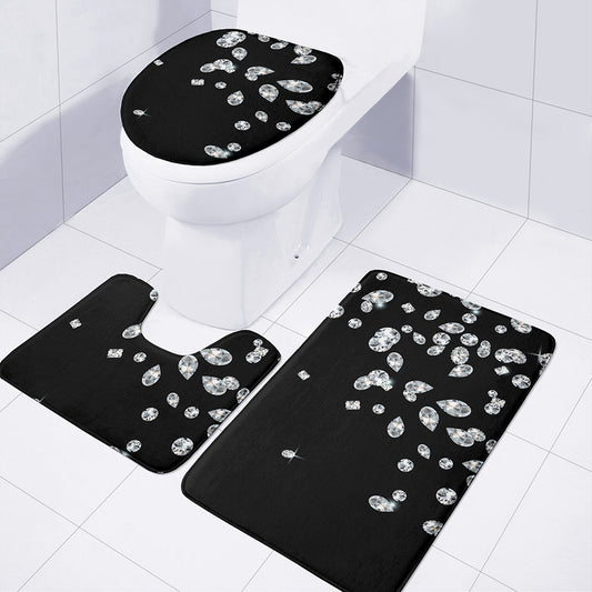 Diamond Gems Print 3 Piece Bath Mat Set