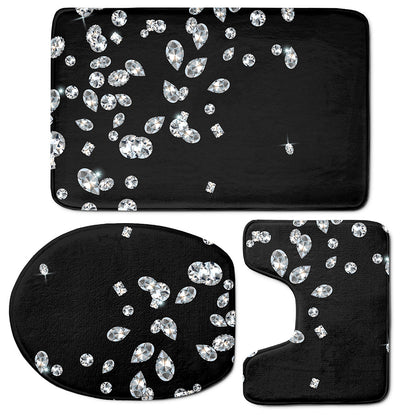 Diamond Gems Print 3 Piece Bath Mat Set