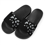 Diamond Gems Print Black Slide Sandals