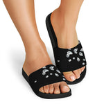 Diamond Gems Print Black Slide Sandals
