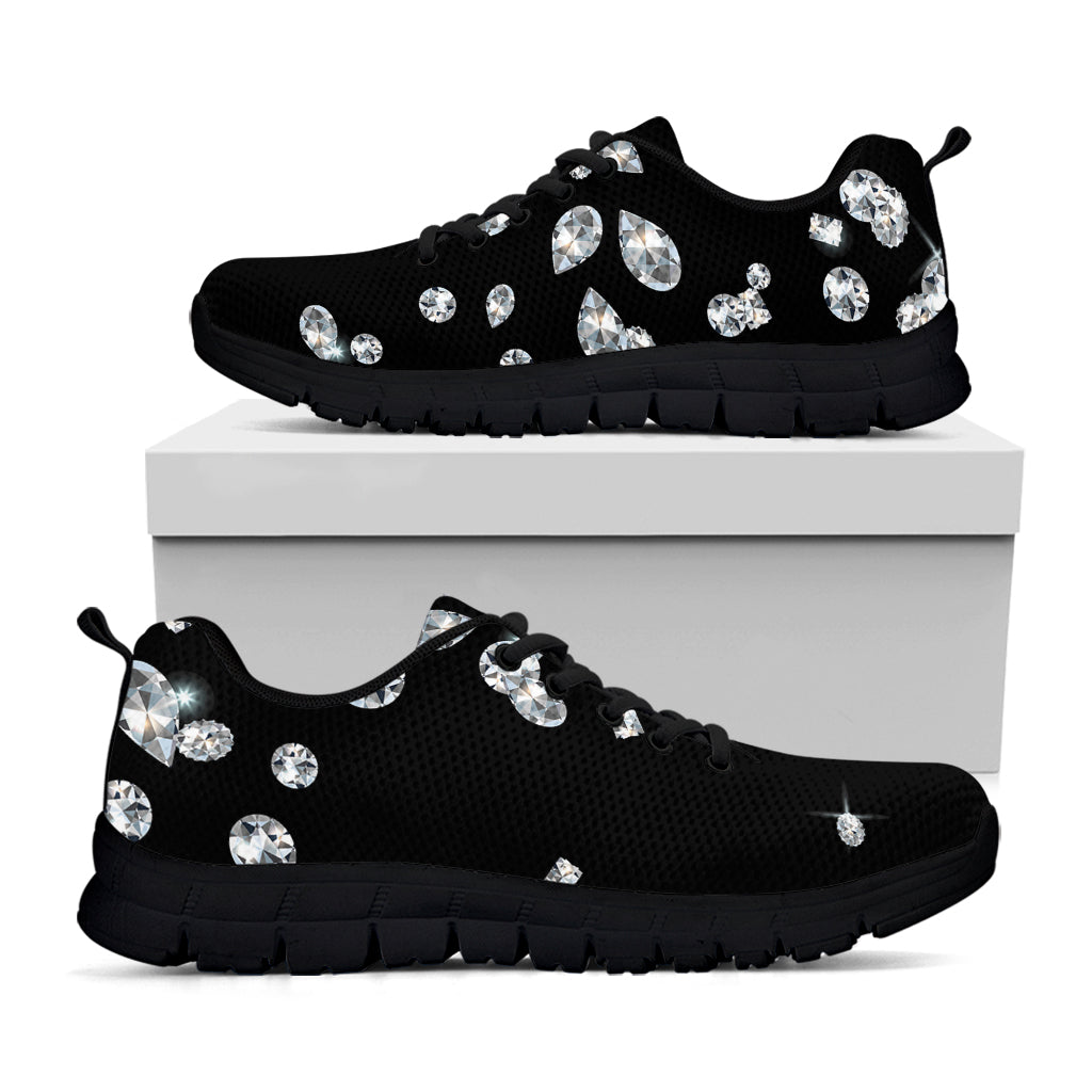 Diamond Gems Print Black Sneakers