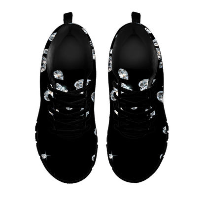 Diamond Gems Print Black Sneakers