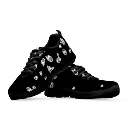Diamond Gems Print Black Sneakers