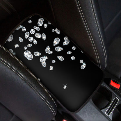 Diamond Gems Print Car Center Console Cover