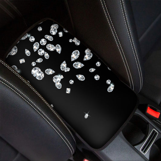 Diamond Gems Print Car Center Console Cover