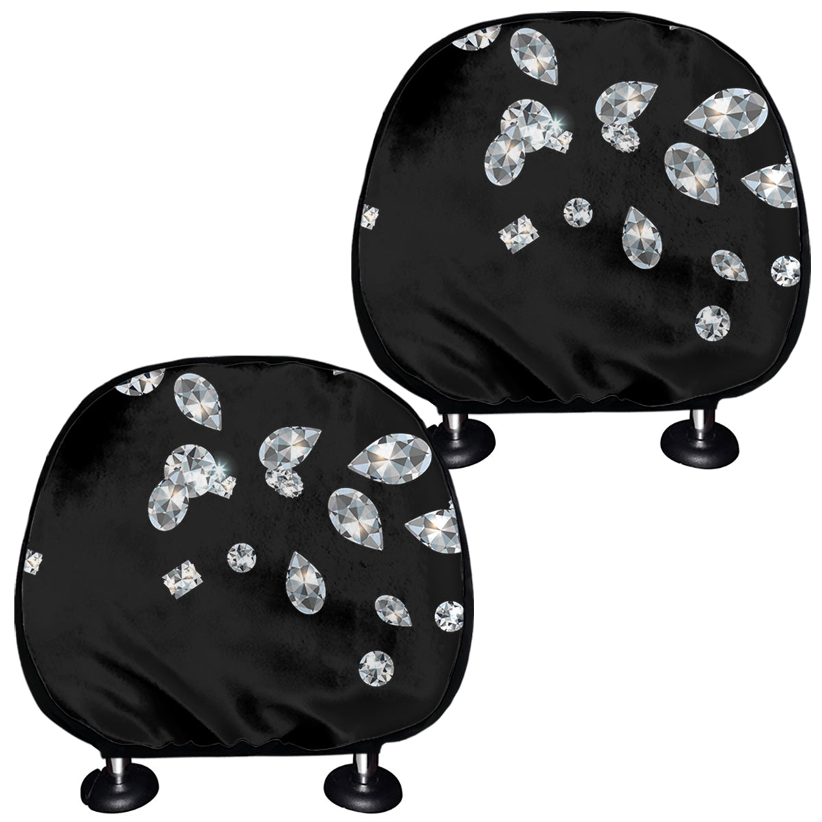 Diamond Gems Print Car Headrest Covers