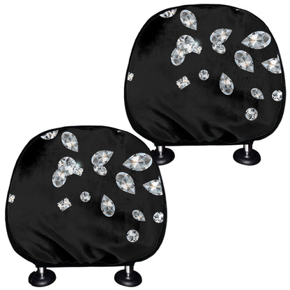 Diamond Gems Print Car Headrest Covers