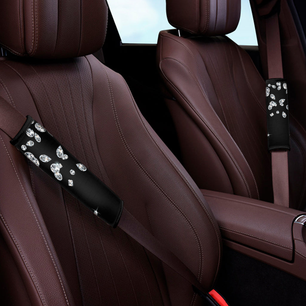 Diamond Gems Print Car Seat Belt Covers