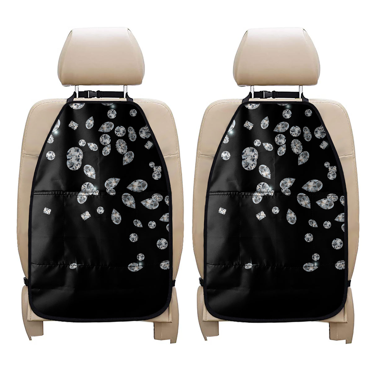 Diamond Gems Print Car Seat Organizers