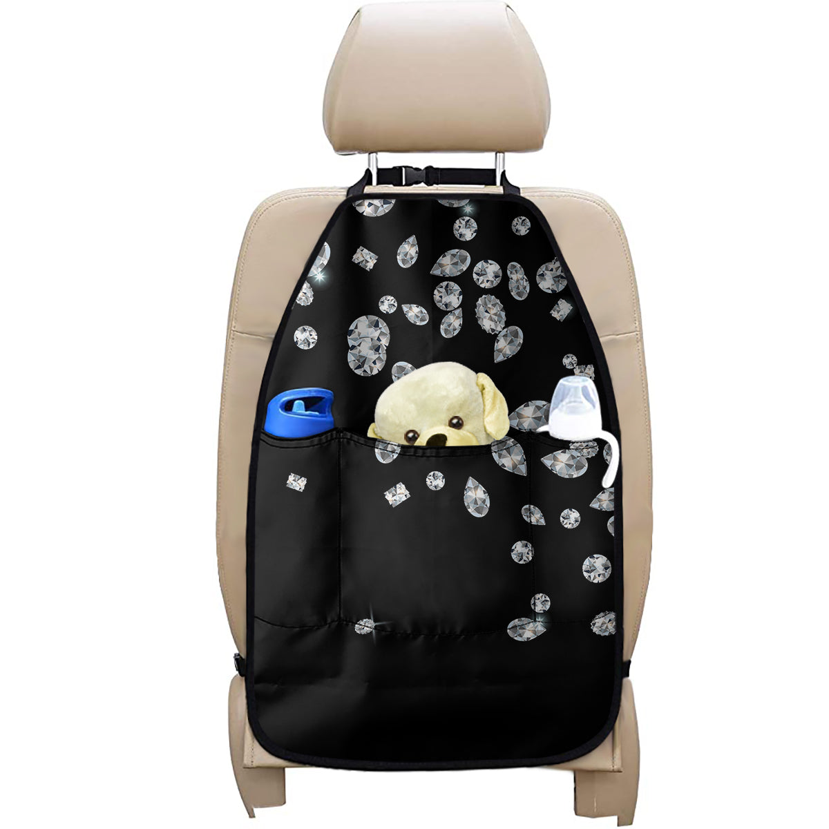 Diamond Gems Print Car Seat Organizers