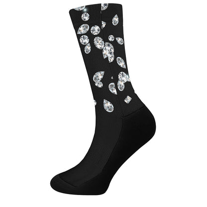 Diamond Gems Print Crew Socks