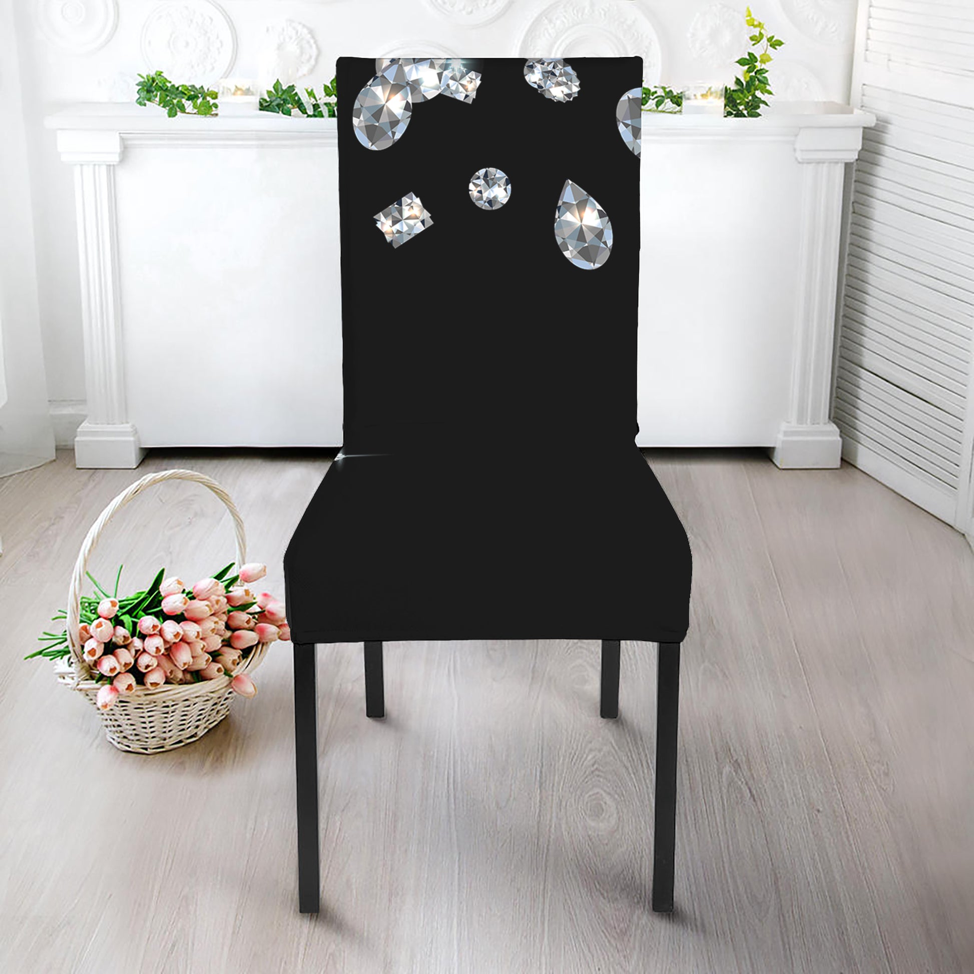 Diamond Gems Print Dining Chair Slipcover