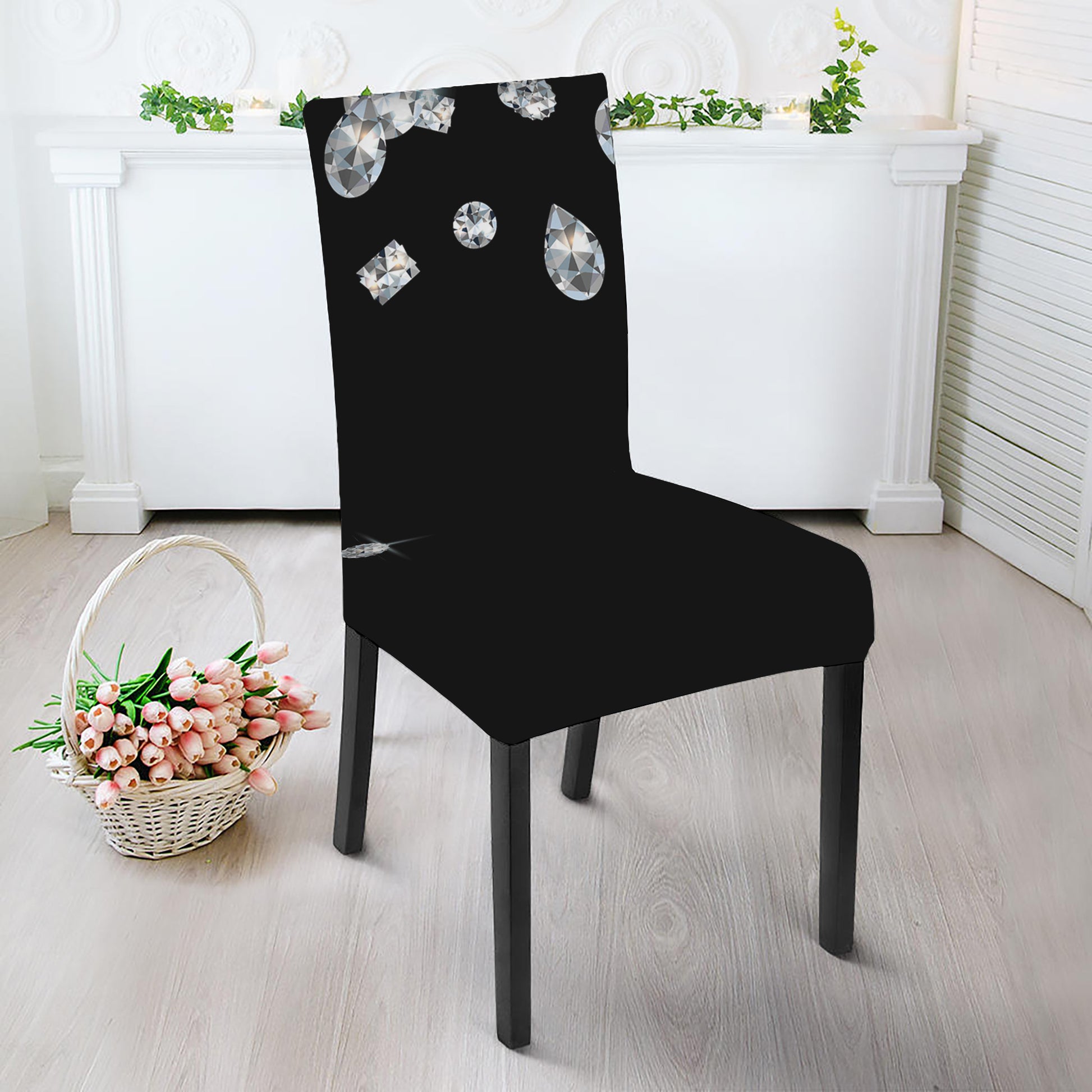 Diamond Gems Print Dining Chair Slipcover
