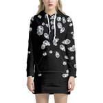 Diamond Gems Print Hoodie Dress