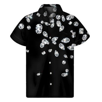 Diamond Gems Print Men's Short Sleeve Shirt