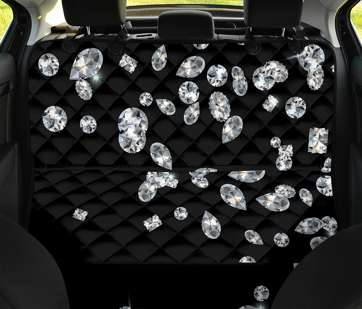 Diamond Gems Print Pet Car Back Seat Cover