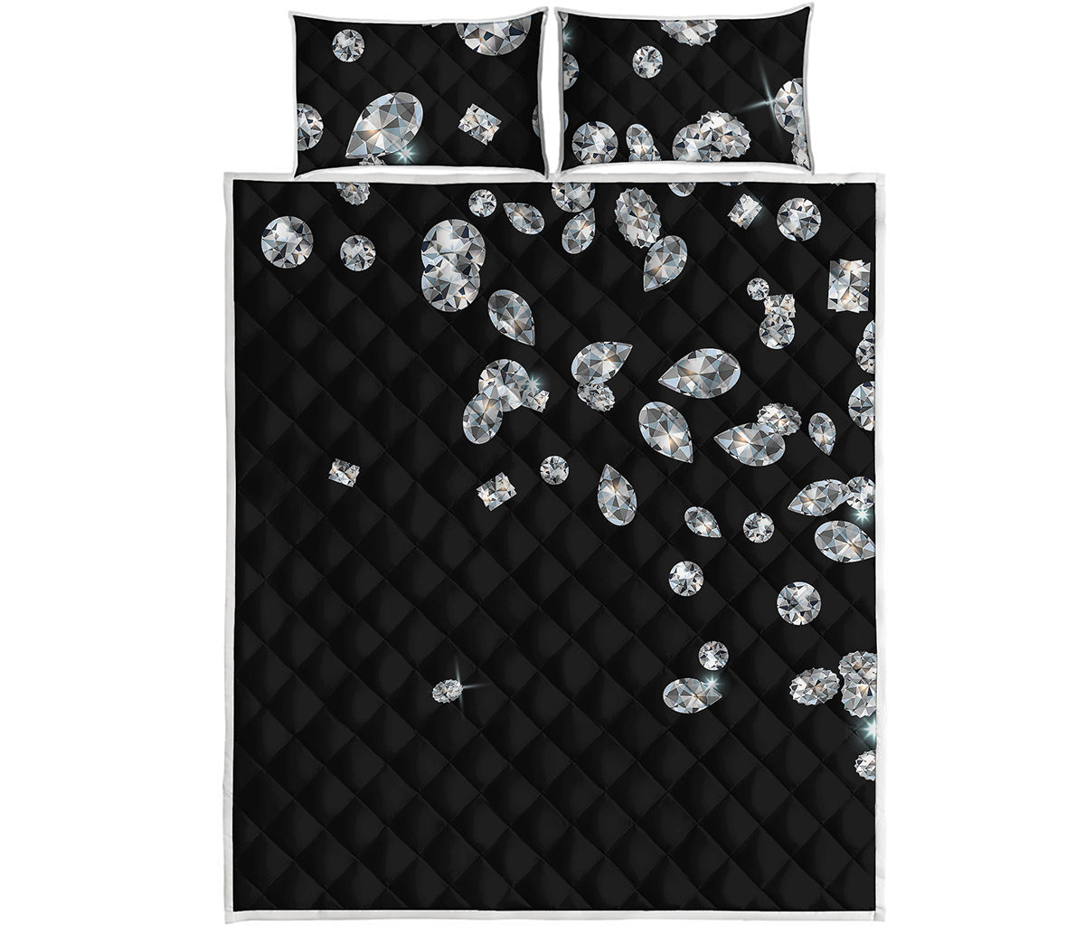 Diamond Gems Print Quilt Bed Set