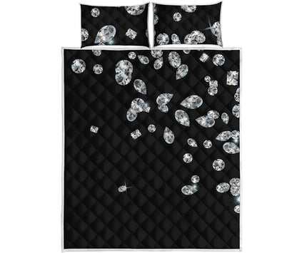 Diamond Gems Print Quilt Bed Set