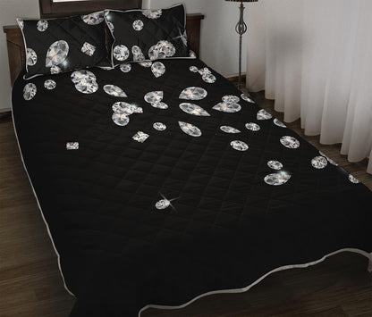 Diamond Gems Print Quilt Bed Set