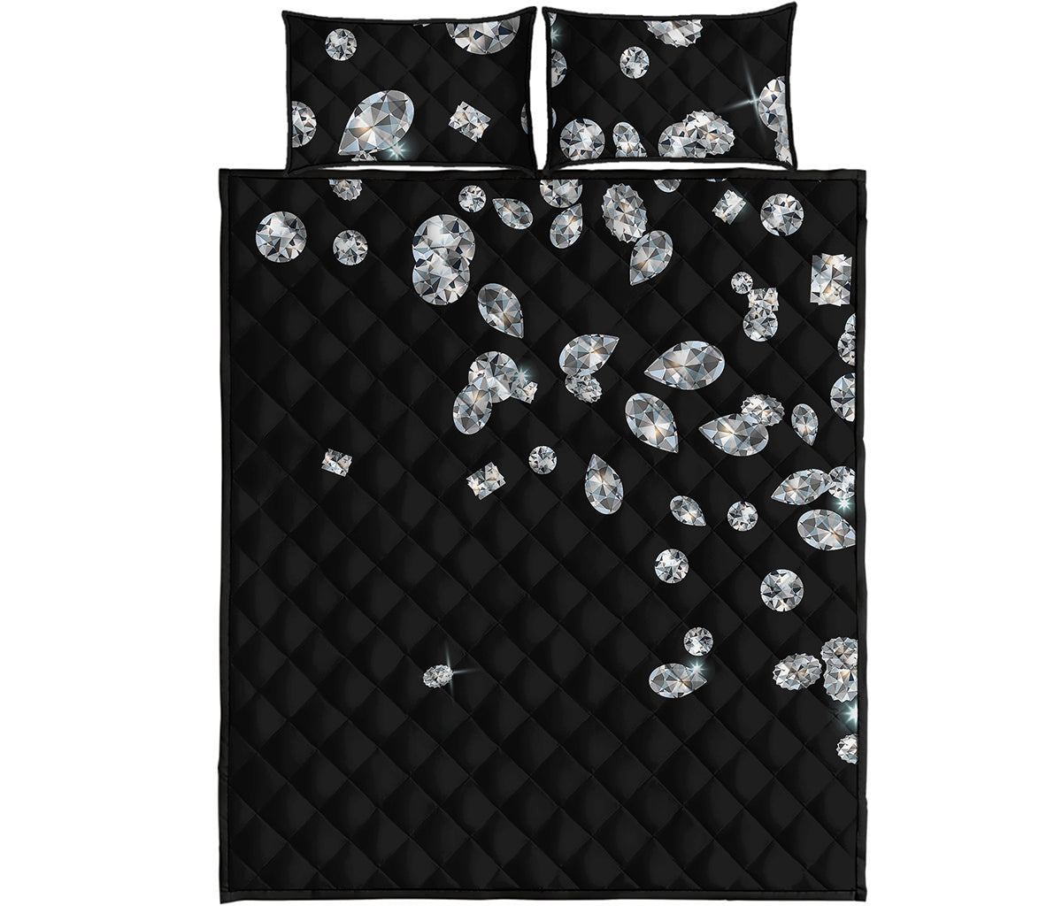 Diamond Gems Print Quilt Bed Set