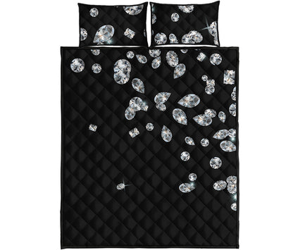 Diamond Gems Print Quilt Bed Set