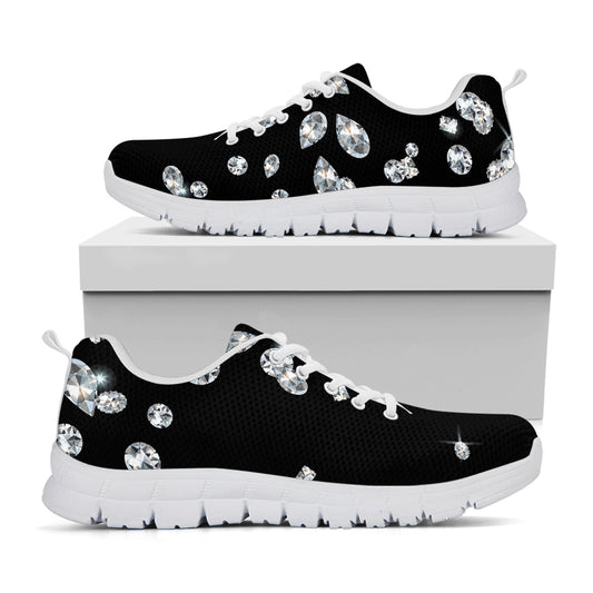 Diamond Gems Print White Sneakers